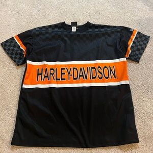 Harley-Davidson Men's Black and Orange Tee